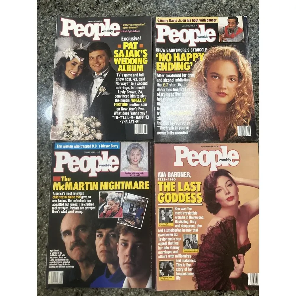 Lot of 1990 PEOPLE Magazines! - 33 Vintage Magazines Total No Mailing Labels!